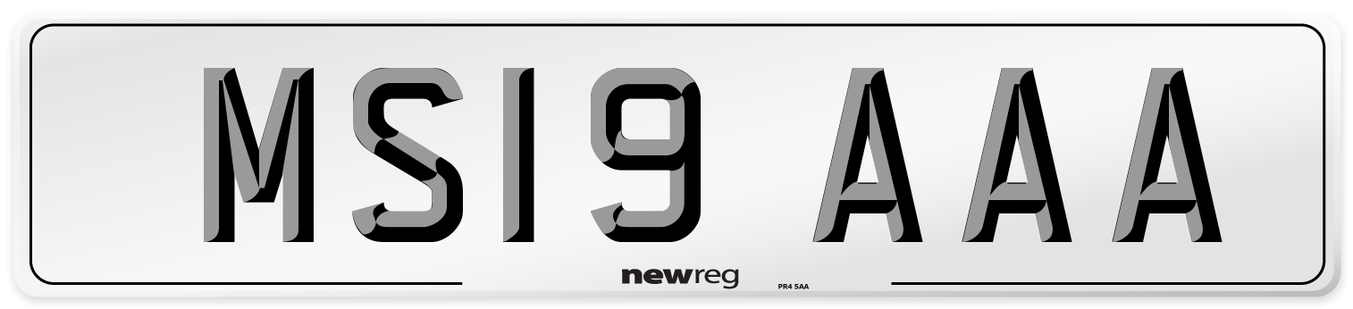 MS19 AAA Number Plate from New Reg